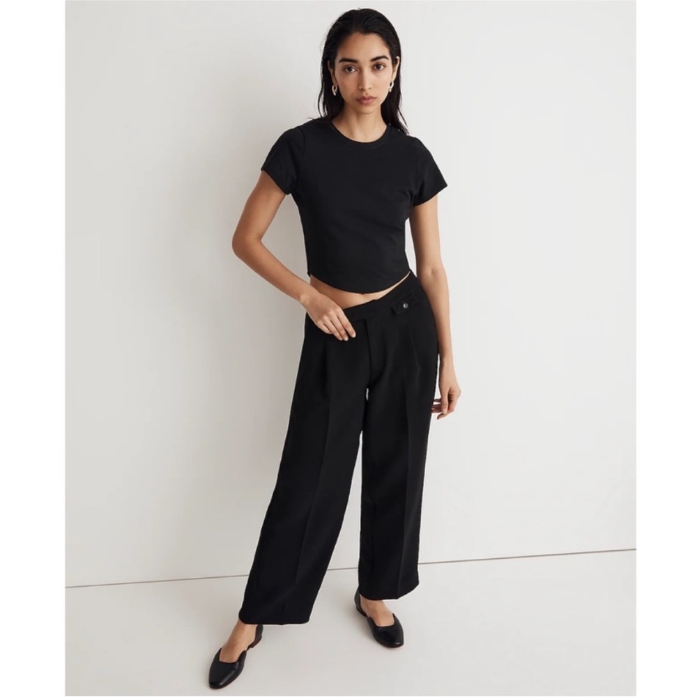 Madewell The Rosedale Low-Rise Straight Pant in Crepe Black 10